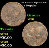 1821 Russia 2 Kopeks C-118.3 Grades xf