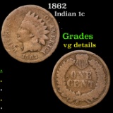 1862 Indian Cent 1c Grades vg details