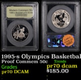 Proof 1995-s Olympics Basketball Modern Commem Half Dollar 50c Graded GEM++ Proof Deep Cameo By USCG