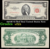 1953B $2 Red Seal United States Note Grades vf+