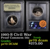 Proof 1995-S Civil War Modern Commem Half Dollar 50c Graded GEM++ Proof Deep Cameo By USCG