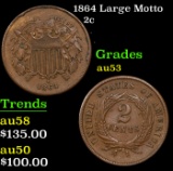 1864 Large Motto Two Cent Piece 2c Grades Select AU