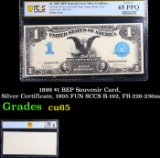 PCGS 1899 $1 BEP Souvenir Card, Silver Certificate, 1995 FUN SCCS B-192, FR-226-236m Graded cu65 By