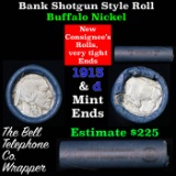 Buffalo Nickel Shotgun Roll in Old Bank Style 'Bell Telephone'  Wrapper 1913 & D Mint Ends.