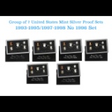 1993-1995/1997-1998 United States Mint Silver Proof Set. 25 coins in total.