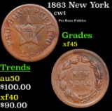 1863 New York Civil War Token 1c Grades xf+