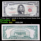 **Star Note** 1953B $5 Red Seal United States Note Grades f, fine