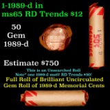 Lincoln 1c roll, 1989-d 50 pcs Wrapper.