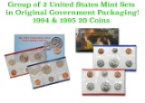 Group of 2 United States Mint Set in Original Government Packaging! From 1994-1995 with 20 Coins Ins