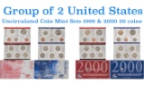 Group of 2 United States Mint Set in Original Government Packaging! From 1999-2000 with 40 Coins Ins