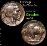 1936-p Buffalo Nickel 5c Grades Choice AU/BU Slider