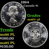 1964 Canadian Dollar $1 Grades Gem++ Unc PL