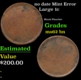 no date Large Cent Mint Error 1c Grades Select Unc BN