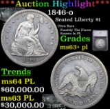 ***Auction Highlight*** 1846-o Seated Liberty Dollar $1 Graded ms63+ pl By SEGS (fc)