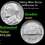 1985-p Jefferson Nickel Mint Error 5c Grades Select Unc