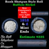 Buffalo Nickel Shotgun Roll in Old Bank Style 'Bell Telephone'  Wrapper 1918 & D Mint Ends.