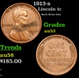 1913-s Lincoln Cent 1c Grades Select AU