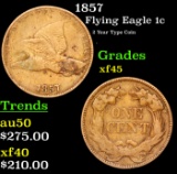 1857 Flying Eagle Cent 1c Grades xf+