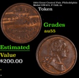 1864 Great Central Fair, Philadelphia Medal GW-672, F-750L-1a Grades Choice AU