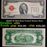 1928D $2 Red Seal United States Note Grades vf+