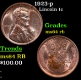 1923-p Lincoln Cent 1c Grades Choice Unc RB
