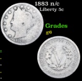 1883 n/c Liberty Nickel 5c Grades g+