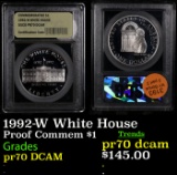 Proof 1992-W White House Modern Commem Dollar $1 Graded GEM++ Proof Deep Cameo By USCG