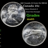 1967 Canada 25 Cents 25c KM-68 Grades GEM Unc