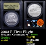 2003-P First Flight Modern Commem Dollar $1 Graded ms70, Perfection By USCG