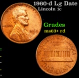 1960-d Lg Date Lincoln Cent 1c Grades Select+ Unc RD