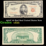 1953C $5 Red Seal United States Note Grades vf+