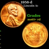 1958-d Lincoln Cent 1c Grades Gem+ Unc RD