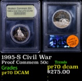 Proof 1995-S Civil War Modern Commem Half Dollar 50c Graded GEM++ Proof Deep Cameo By USCG