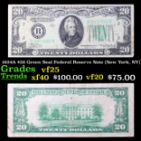 1934A $20 Green Seal Federal Reserve Note (New York, NY) Grades vf+