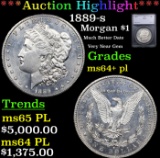 ***Auction Highlight*** 1889-s Morgan Dollar $1 Graded ms64+ pl By SEGS (fc)