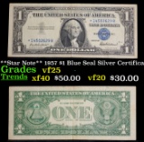 **Star Note** 1957 $1 Blue Seal Silver Certificate Grades vf+