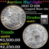 ***Auction Highlight*** 1831 Capped Bust Half Dollar O-108 50c Graded ms63+ By SEGS (fc)