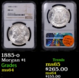 NGC 1885-o Morgan Dollar $1 Graded ms64 By NGC