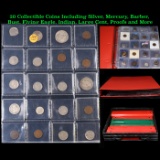 20 Collectible Coins Including Silver, Mercury, Barber, Bust, Flying Eagle, Indian, Large Cent, Proo