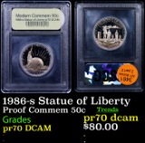 Proof 1986-s Statue of Liberty Modern Commem Half Dollar 50c Graded GEM++ Proof Deep Cameo By USCG