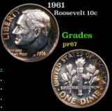 Proof 1961 Roosevelt Dime 10c Grades GEM++ Proof