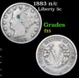 1883 n/c Liberty Nickel 5c Grades f+