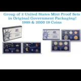 Group of 2 United States Mint Proof Sets 1999-2000 10 coins