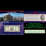 2003A $2 Federal Reserve Note, Uncirculated 2010 BEP Folio Issue (Philadelphia, PA) Grades Gem CU
