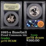 Proof 1995-s Baseball Modern Commem Half Dollar 50c Graded GEM++ Proof Deep Cameo By USCG