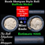 Buffalo Nickel Shotgun Roll in Old Bank Style 'Bell Telephone'  Wrapper 1921 & S Mint Ends.