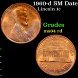1960-d SM Date Lincoln Cent 1c Grades Choice Unc RD