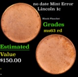 no date Lincoln Cent Mint Error 1c Grades Select Unc RD