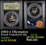 Proof 1992-s Olympics Modern Commem Half Dollar 50c Graded GEM++ Proof Deep Cameo By USCG