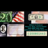 2003A $2 Federal Reserve Note, Uncirculated 2008 BEP Folio Issue (Chicago, IL) Grades Gem CU